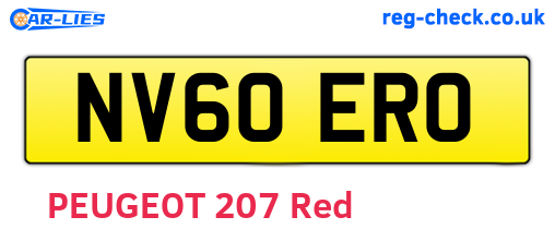 NV60ERO are the vehicle registration plates.