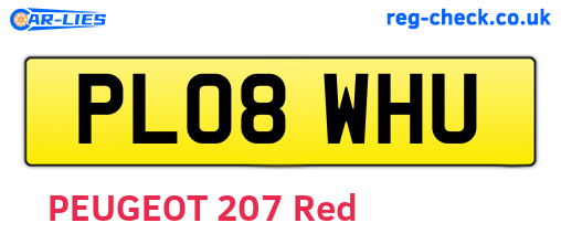 PL08WHU are the vehicle registration plates.