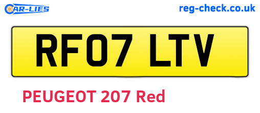 RF07LTV are the vehicle registration plates.