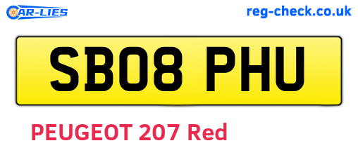 SB08PHU are the vehicle registration plates.