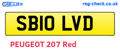 SB10LVD are the vehicle registration plates.