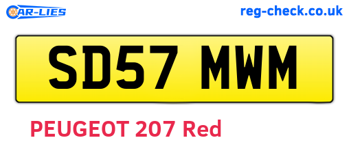 SD57MWM are the vehicle registration plates.