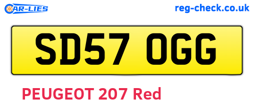 SD57OGG are the vehicle registration plates.