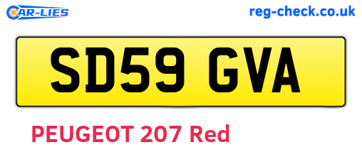 SD59GVA are the vehicle registration plates.