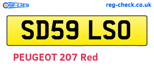 SD59LSO are the vehicle registration plates.