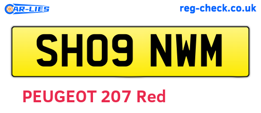 SH09NWM are the vehicle registration plates.