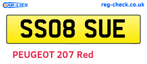 SS08SUE are the vehicle registration plates.