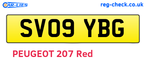 SV09YBG are the vehicle registration plates.