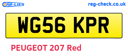 WG56KPR are the vehicle registration plates.