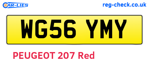 WG56YMY are the vehicle registration plates.