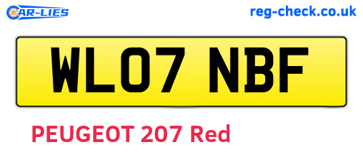 WL07NBF are the vehicle registration plates.
