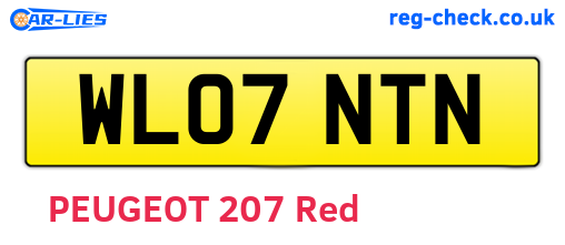 WL07NTN are the vehicle registration plates.