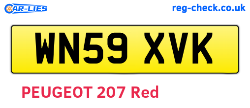 WN59XVK are the vehicle registration plates.