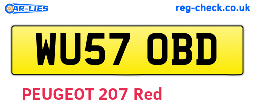 WU57OBD are the vehicle registration plates.