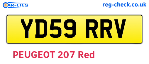 YD59RRV are the vehicle registration plates.
