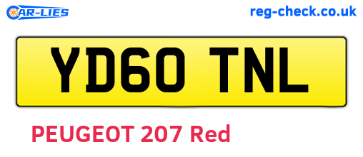 YD60TNL are the vehicle registration plates.