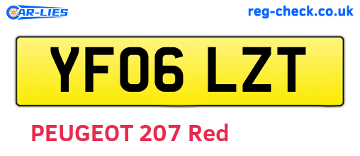 YF06LZT are the vehicle registration plates.