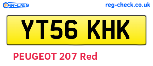 YT56KHK are the vehicle registration plates.