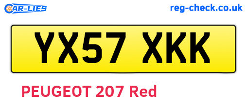 YX57XKK are the vehicle registration plates.