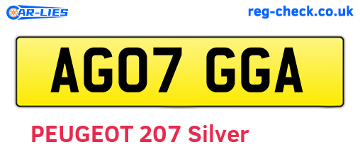 AG07GGA are the vehicle registration plates.
