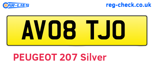 AV08TJO are the vehicle registration plates.
