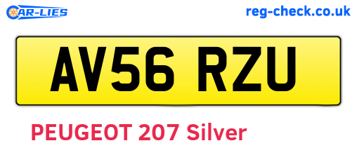 AV56RZU are the vehicle registration plates.