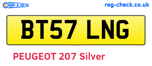 BT57LNG are the vehicle registration plates.