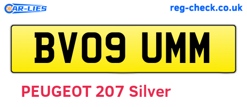 BV09UMM are the vehicle registration plates.