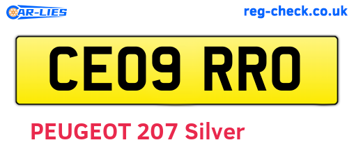 CE09RRO are the vehicle registration plates.