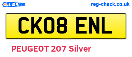 CK08ENL are the vehicle registration plates.