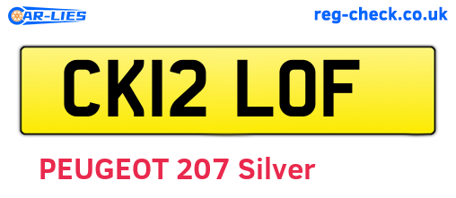 CK12LOF are the vehicle registration plates.