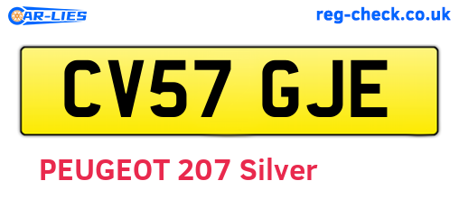 CV57GJE are the vehicle registration plates.