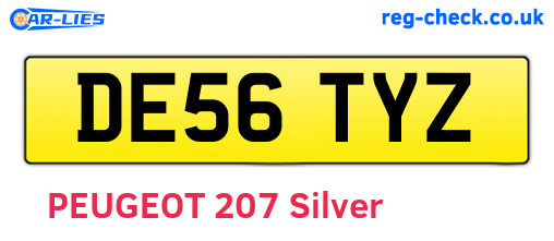 DE56TYZ are the vehicle registration plates.