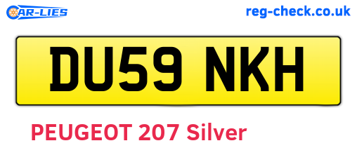 DU59NKH are the vehicle registration plates.