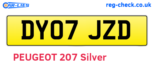 DY07JZD are the vehicle registration plates.