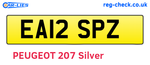 EA12SPZ are the vehicle registration plates.