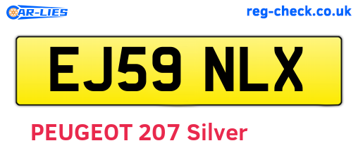 EJ59NLX are the vehicle registration plates.
