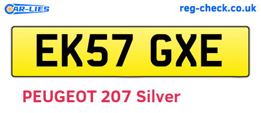 EK57GXE are the vehicle registration plates.