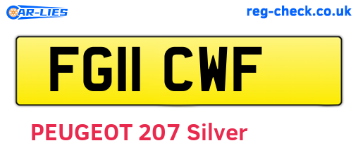 FG11CWF are the vehicle registration plates.