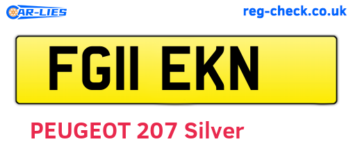 FG11EKN are the vehicle registration plates.