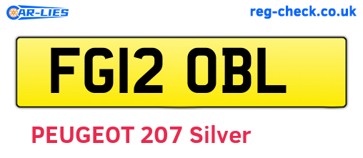 FG12OBL are the vehicle registration plates.