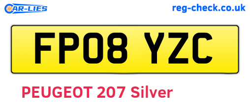 FP08YZC are the vehicle registration plates.