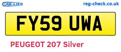 FY59UWA are the vehicle registration plates.