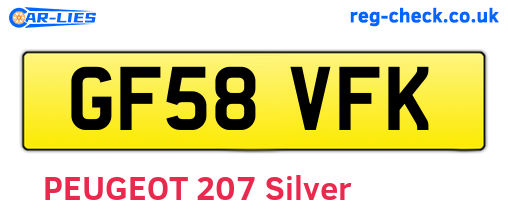 GF58VFK are the vehicle registration plates.
