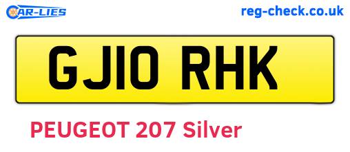 GJ10RHK are the vehicle registration plates.