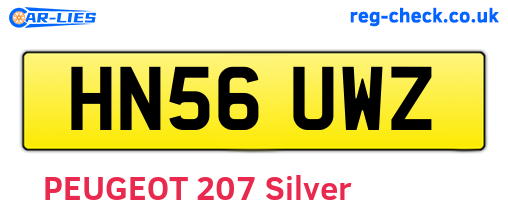 HN56UWZ are the vehicle registration plates.