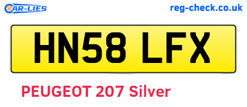 HN58LFX are the vehicle registration plates.