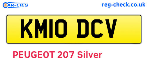 KM10DCV are the vehicle registration plates.