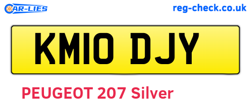 KM10DJY are the vehicle registration plates.