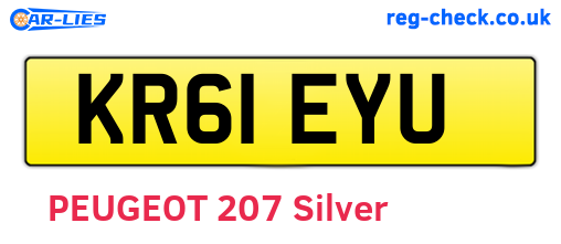KR61EYU are the vehicle registration plates.